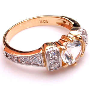 R6200 ANTIQUE 2.7CT WHITE TOPAZ 9K SOLID RING