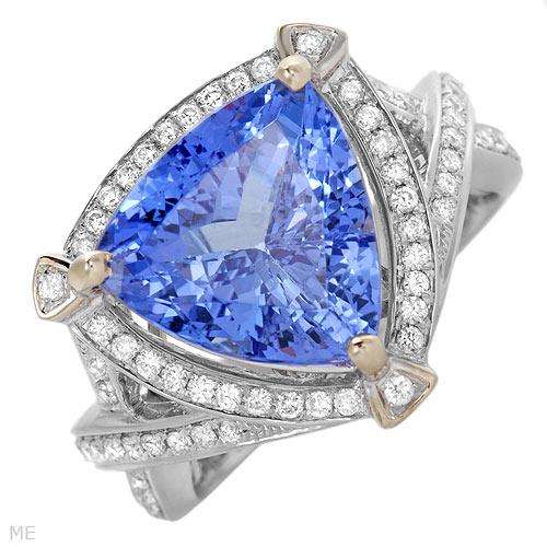 R127690 AMAZING 6.16CT TANZANITE & DIAMOND RING **FREE APPRAISAL & GEM REPORT**