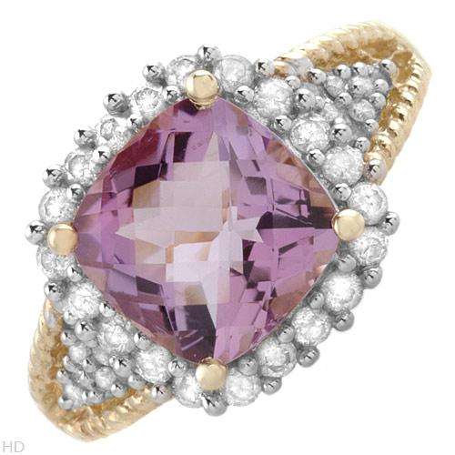 R12100 - PRECIOUS 3.20CT  FPJ AMETHYST & DIAMOND RING