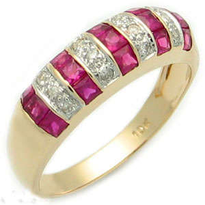 R11800 - DAZZLING 1.2CT RUBY & DIAMOND 9K SOLID YELLOW GOLD RING