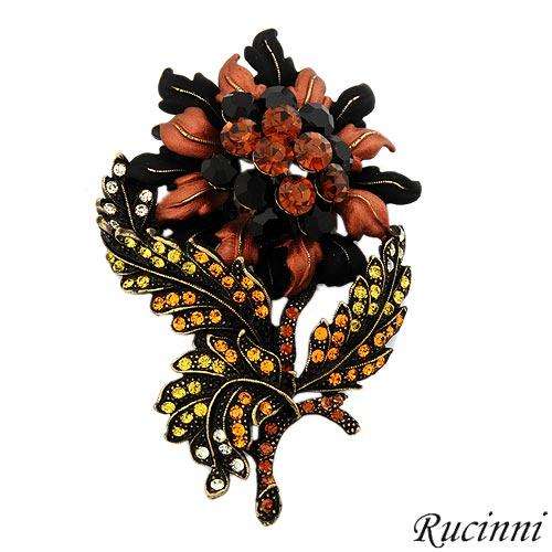 R3500 - RUCINNI BROOCH WITH GENUINE CRYSTALS