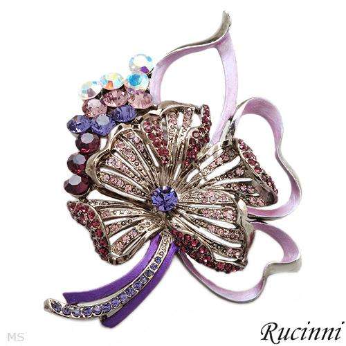 R3500 - RUCINNI BROOCH WITH GENUINE CRYSTALS