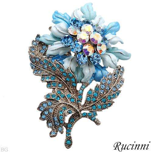 R3500 - RUCINNI BROOCH WITH GENUINE CRYSTALS