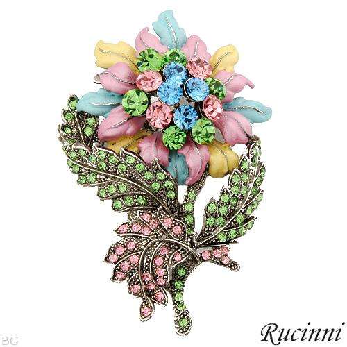 R3500 - RUCINNI BROOCH WITH GENUINE CRYSTALS