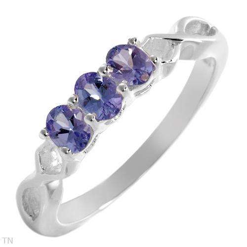 R3300 - STUNNING 3 STONE 0.51CT  TANZANITE RING