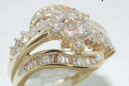 1.17CT BAGUETTE & ROUND CUT CLUSTER DIAMOND RING
