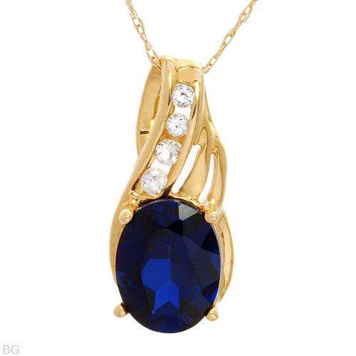 STUNNING  2.60CT SAPPHIRE & DIAMOND NECKLACE CRAFTED IN YELLOW GOLD