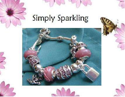 ***STUNNING*** Sterling Silver (925 stamped) Pardora Bracelet with charms - pink
