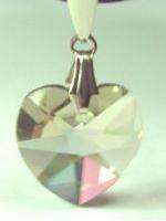 ***PRETTY*** swarovski crystal heart pendant and silver chain