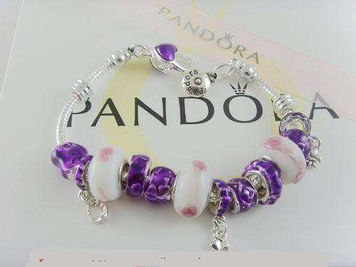 ***STUNNING*** tibetan silver pardora/troll bracelet - purple