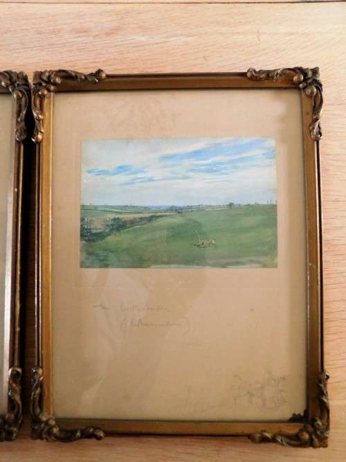 Three vintage prints in pretty gilded frames