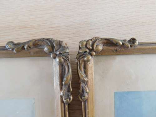 Three vintage prints in pretty gilded frames