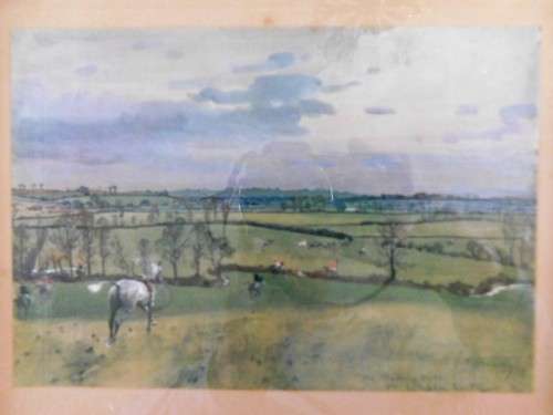 Three vintage prints in pretty gilded frames