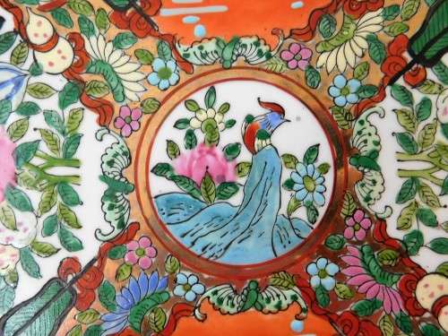 Large famille rose plate/ charger
