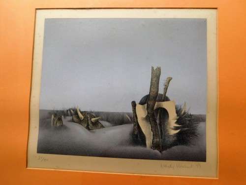 Amazing lithograph by well known SA artist WENDY VINCENT,SIGNED,DATED 1977,NUMBERED 21OF 40