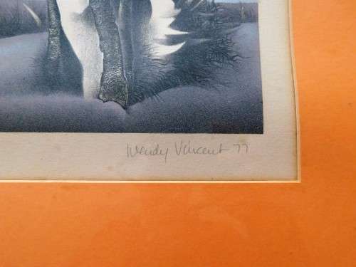 Amazing lithograph by well known SA artist WENDY VINCENT,SIGNED,DATED 1977,NUMBERED 21OF 40