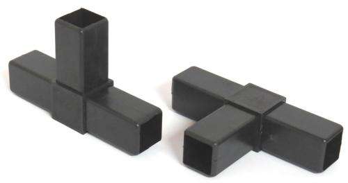 25mm Sq Tube connector 3 leg T flat