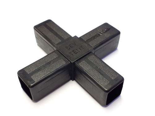 25mm Sq Tube connector 4 leg Cross