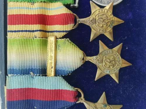 Miniature set of 6 medals, possibly navy
