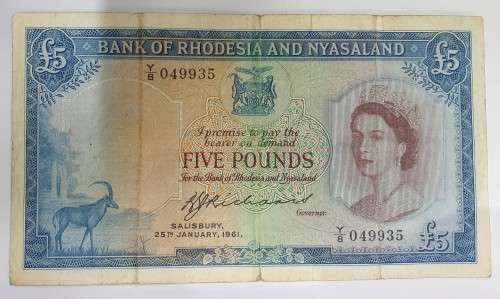Bank of Rhodesia and Nyasaland - 1961 Notes (3)