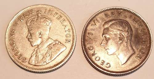 Union 1 shilling - lot of 2 - 1924, 1937