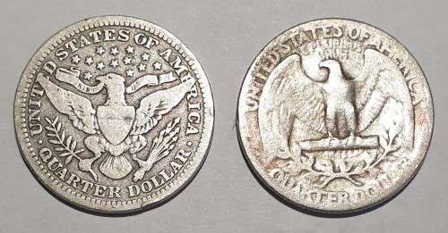 USA - 2 silver coins as 1 lot: 1906 quarter dollar, 1940 quarter dollar