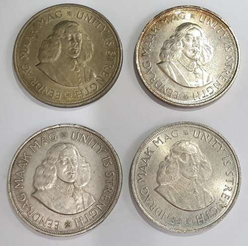 1961 - 1964 Republic of South Africa 50 cent coins (4 coins, 1 lot)