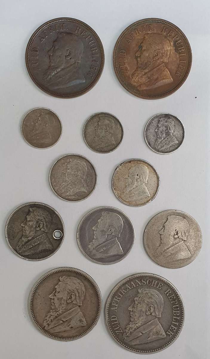 COLLECTION OF ZAR COINS (12 IN TOTAL - 10 SILVER & 2 BRONZE)
