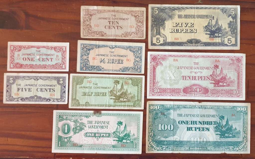 JAPANESE GOVERNMENT NOTES - BURMA -COMPLETE SET