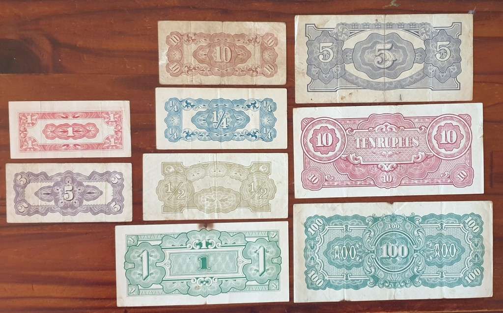 JAPANESE GOVERNMENT NOTES - BURMA -COMPLETE SET