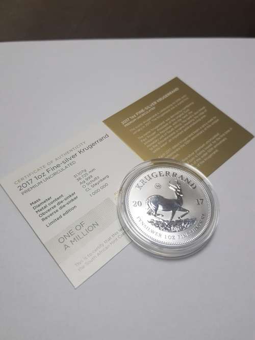 2017 UNC Silver Krugerand ! In capsule with certificate! Beautiful!