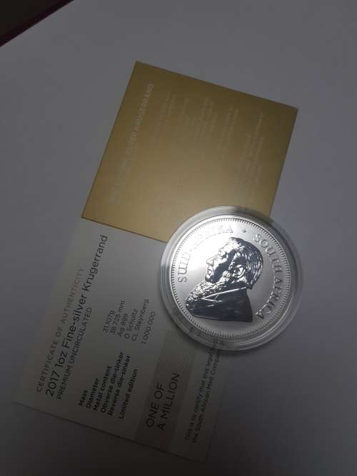 2017 UNC Silver Krugerand ! In capsule with certificate! Beautiful!