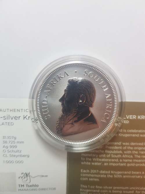 2017 Silver Krugerrand! Perfect UNC in capsule with certificate of authenticity!