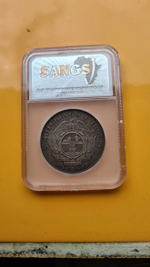 1892 ZAR 5 SHILLINGS - XF45 - Good looking coin - see pics !