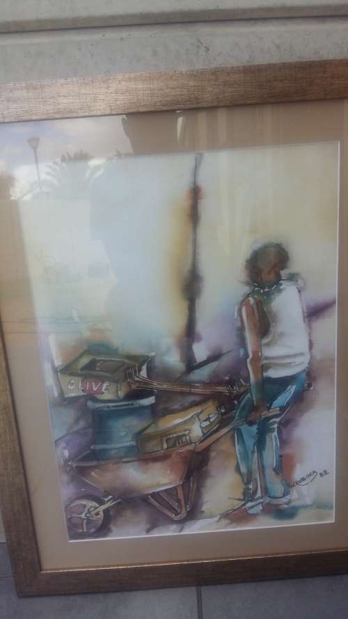 SCARES ORIGINAL MANDLA WELCOME KOBOKA PAINTING IN A BEAUTIFUL FRAME