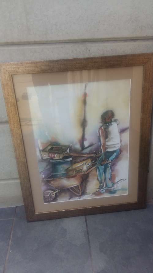 SCARES ORIGINAL MANDLA WELCOME KOBOKA PAINTING IN A BEAUTIFUL FRAME