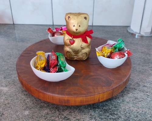 30cm end grain lazy susan (Dark Stain)