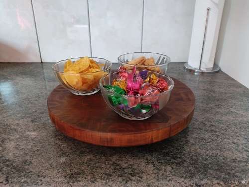 30cm end grain lazy susan (Dark Stain)