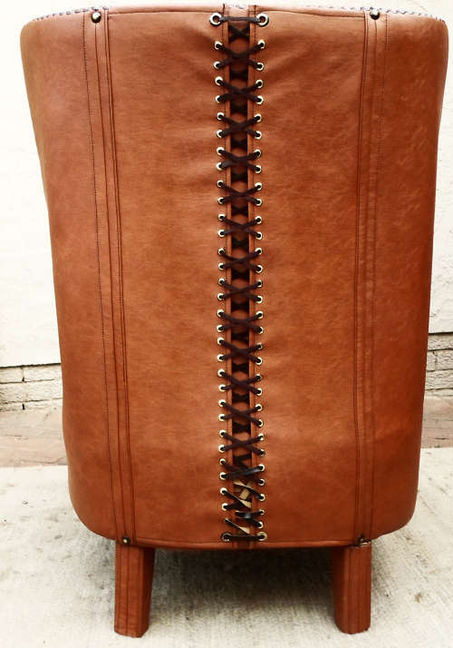 RETRO LEATHER ARM CHAIRS - Genuine Leather Hazelnut