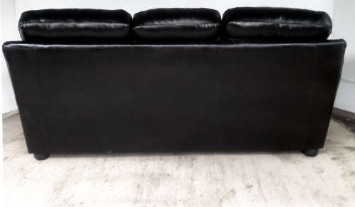 A MUST HAVE - Black Leather Couch