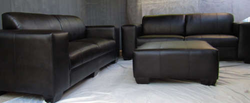 FINAL CLEARANCE SALE CORICRAFT TERRY LEATHER SUITE *GENUINE LEATHER* OXBLOOD