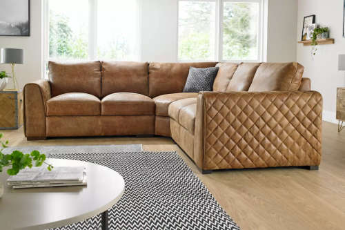 Mazzini Leather Corner Lounge Suite - 2 Seater Corner 2 Seater