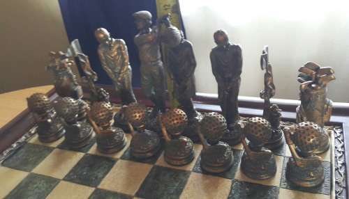 GOLF THEME CHESS 3D Game &  Exquisite Pieces with intricate details.