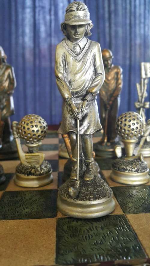 GOLF THEME CHESS 3D Game &  Exquisite Pieces with intricate details.