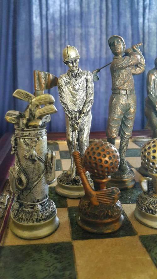GOLF THEME CHESS 3D Game &  Exquisite Pieces with intricate details.