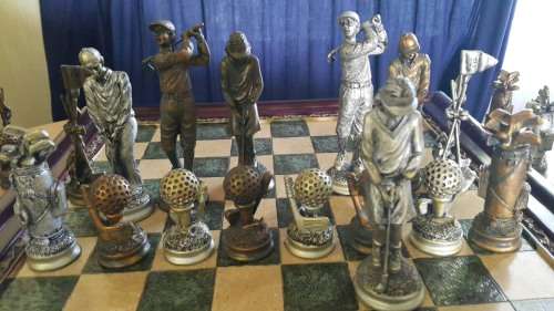 GOLF THEME CHESS 3D Game &  Exquisite Pieces with intricate details.