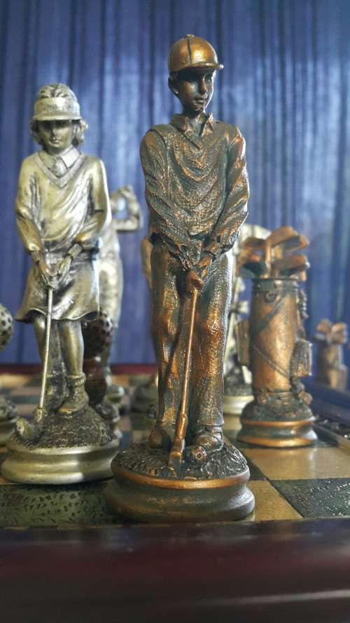GOLF THEME CHESS 3D Game &  Exquisite Pieces with intricate details.