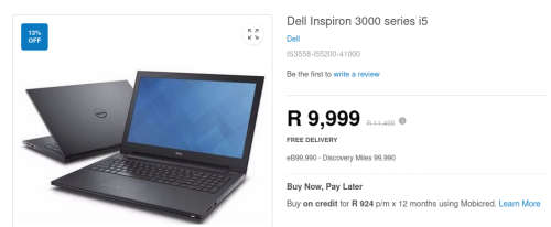 [Retail: R9999] Dell i5 7th Gen | Dell Inspiron 15 3000