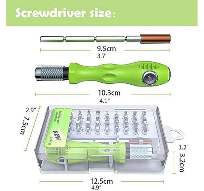 32 Piece Precision Screwdriver Set - Magnetic Tips - Corrosion-Resistant