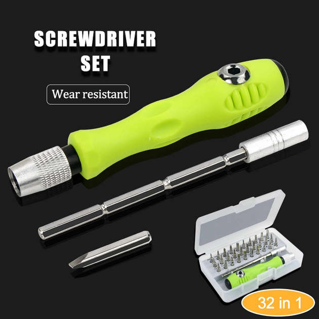 32 Piece Precision Screwdriver Set - Magnetic Tips - Corrosion-Resistant